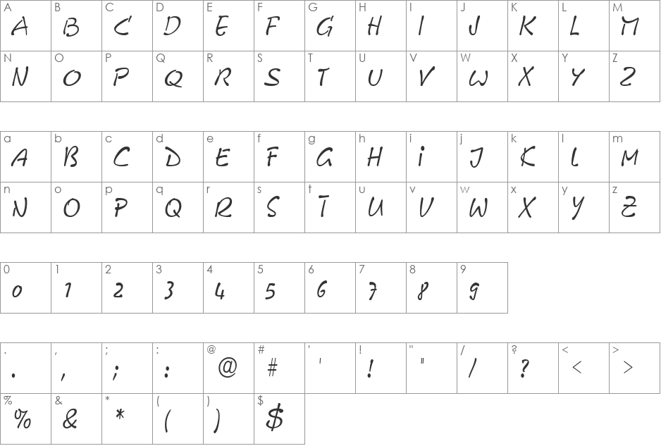 GE Form font character map preview