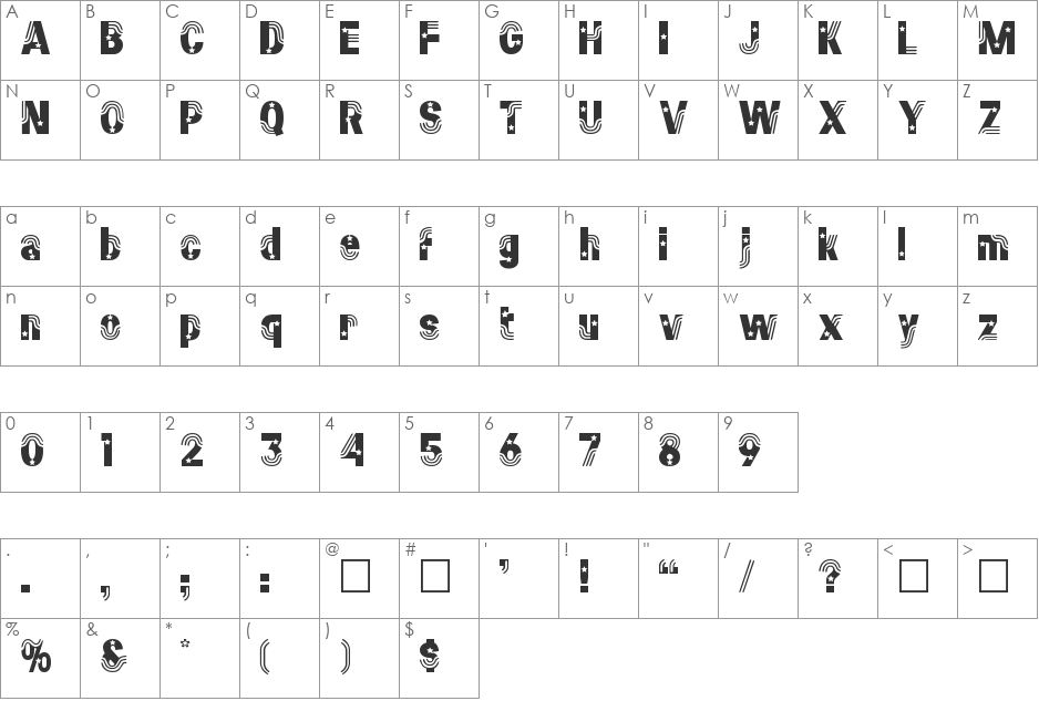 AnticFont font character map preview
