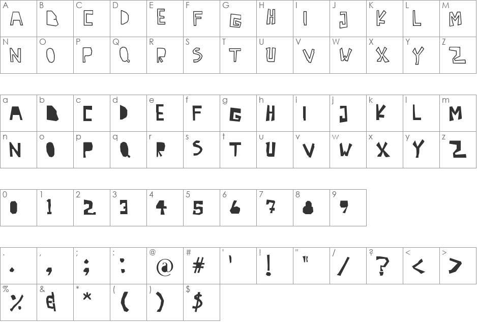 Antidotes font character map preview