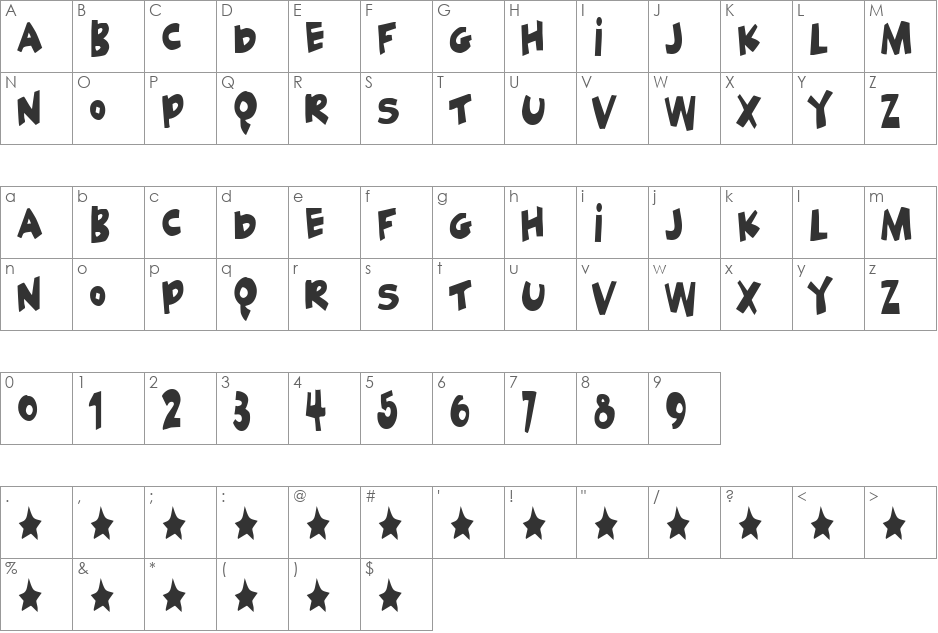 Geek a byte font character map preview
