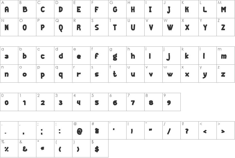 Geeker font character map preview