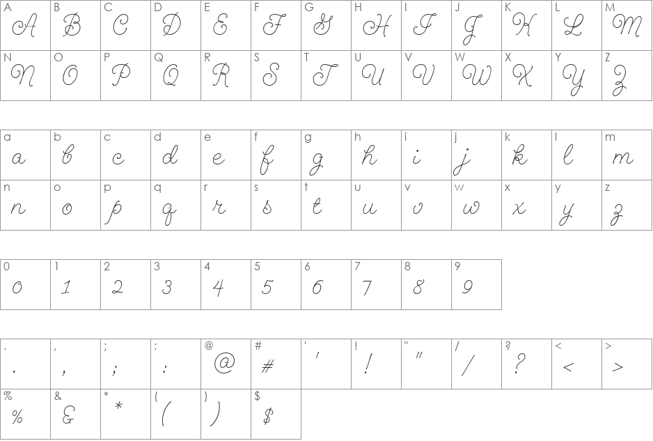GeeohHmk font character map preview