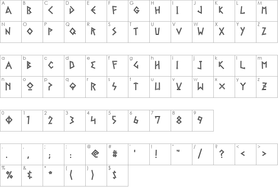 Gelio Greek Diner font character map preview