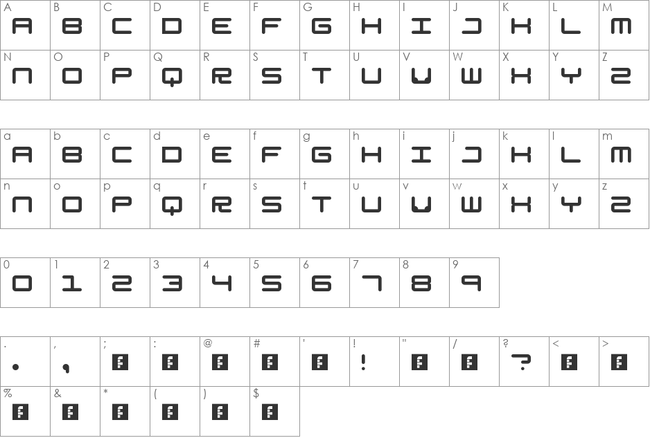 Generation font character map preview