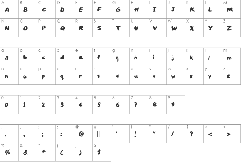 Gennaro Palmieri Bold Black font character map preview