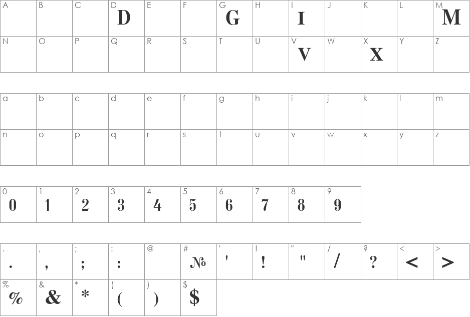 Geo Dumbadze Normal font character map preview