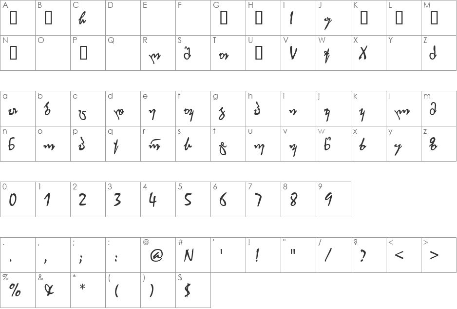 Geo Mistral font character map preview