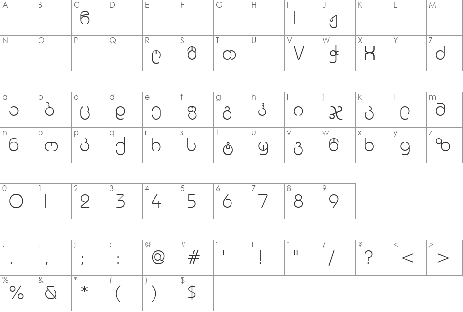 Geo Mrgvlovani font character map preview