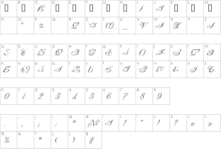 Geo Nana Zhorzholadze font character map preview