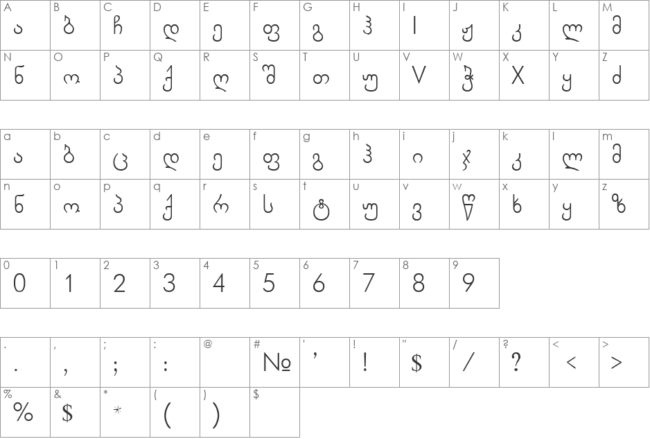 Geo Paragraphic font character map preview