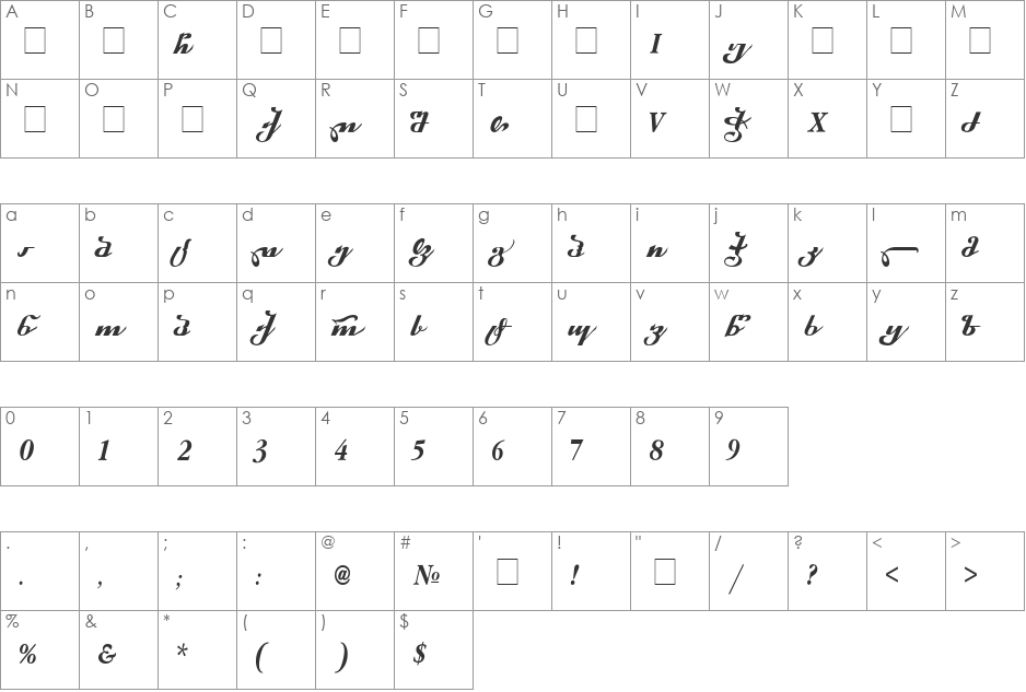 Geo Xibli font character map preview