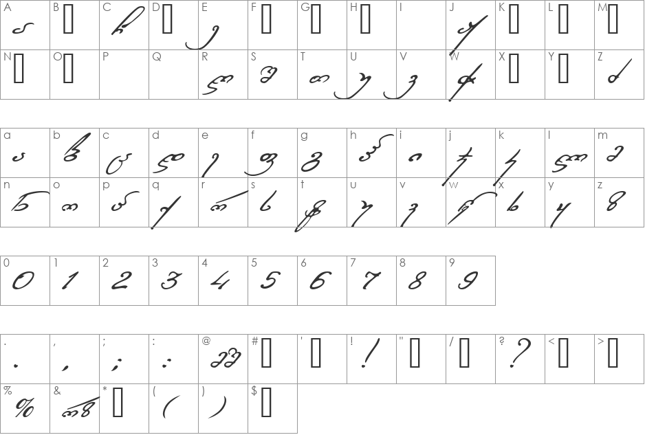 Geo Zaza font character map preview