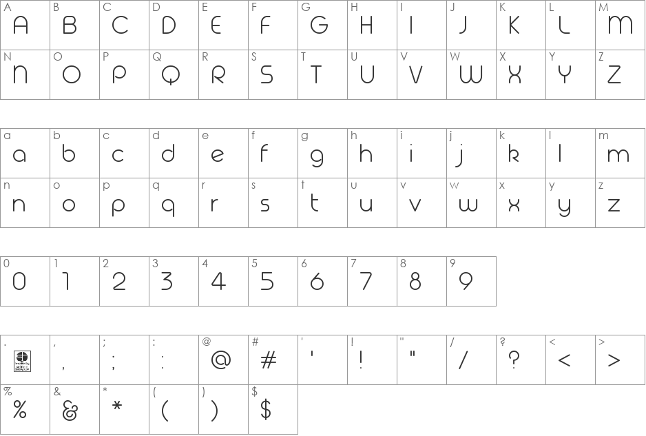 Geoma Regular Demo font character map preview