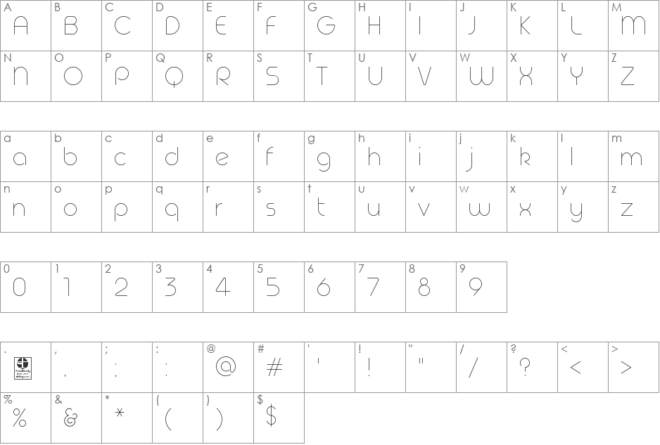 Geoma Thin Demo font character map preview