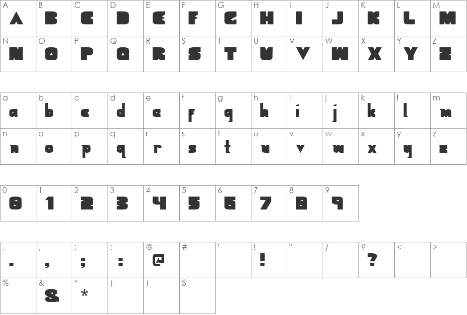 Geometric Black font character map preview