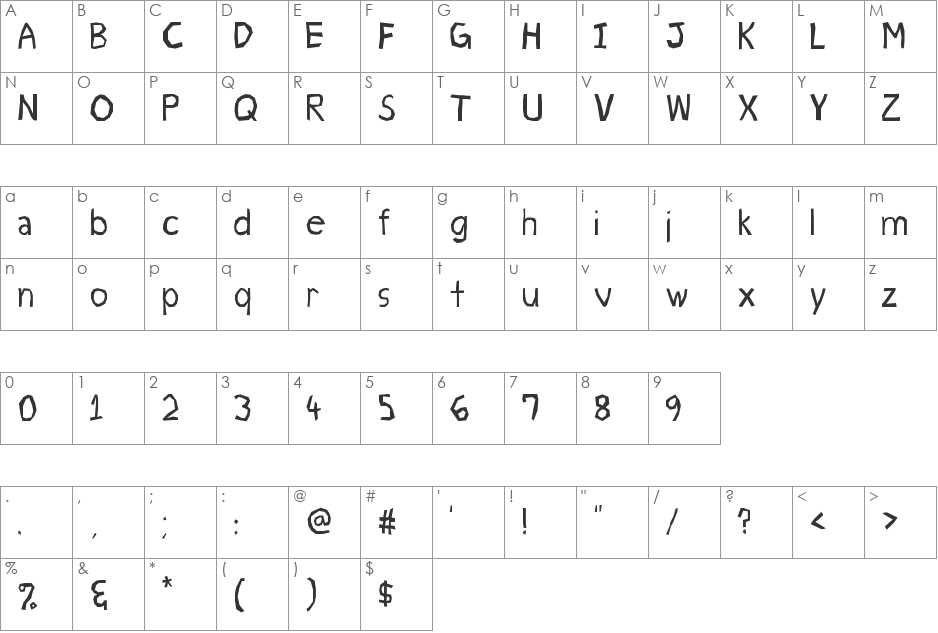 Geometrico font character map preview