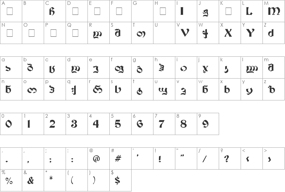 Geo_Scr_Becker Georgian font character map preview