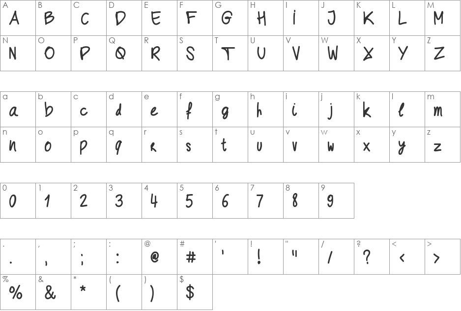 Geschrift font character map preview