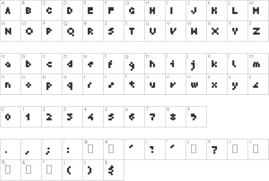 GF Krater font character map preview