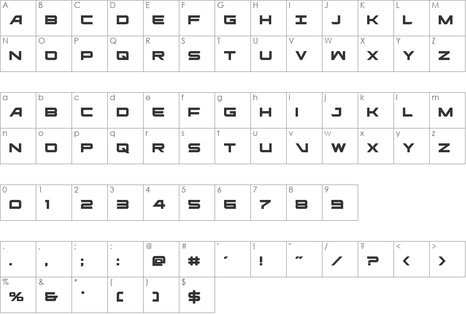 Ghost Clan font character map preview