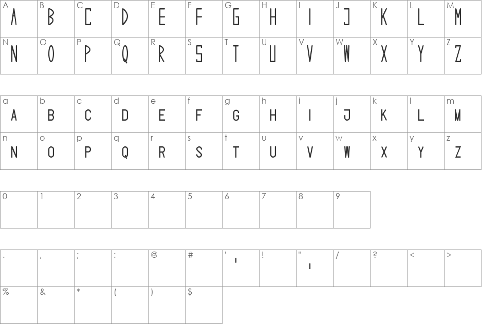 Ghostbusters Nametag font character map preview