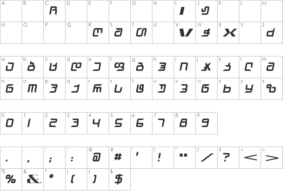 GigaPirveliMtav font character map preview