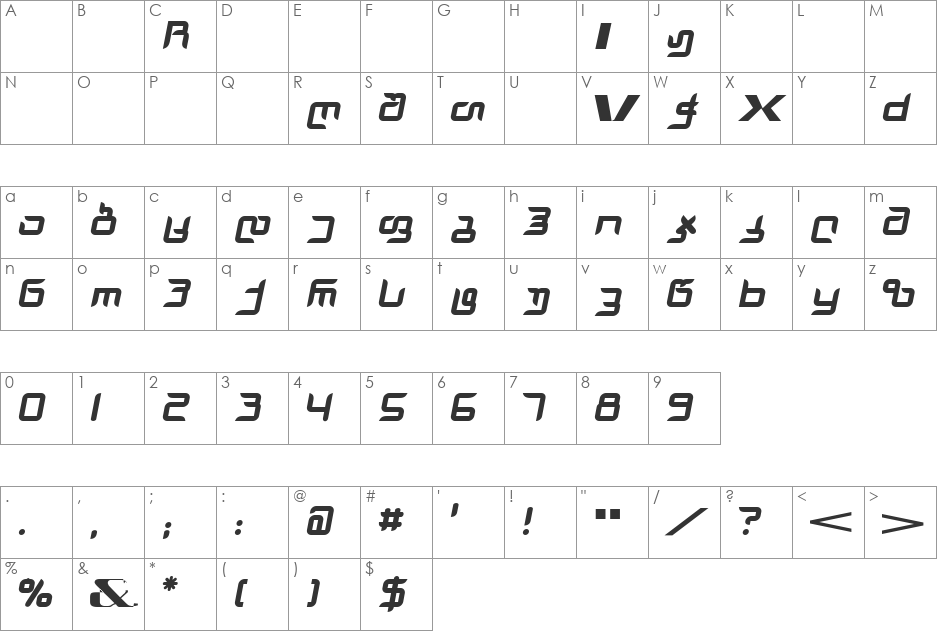 GigaPirveliNusx font character map preview