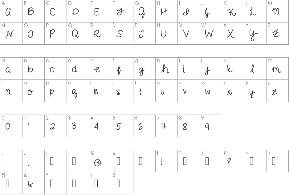 gimme cheese font character map preview