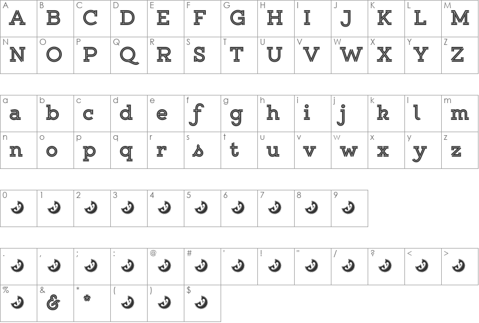 Gist Upright Extrabold Demo font character map preview