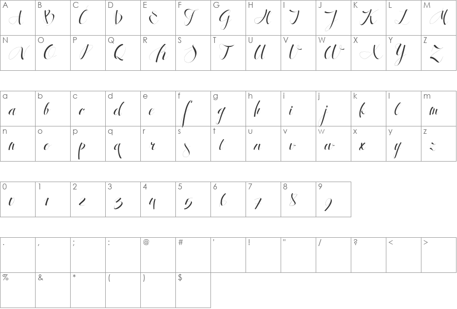 Antrokas font character map preview