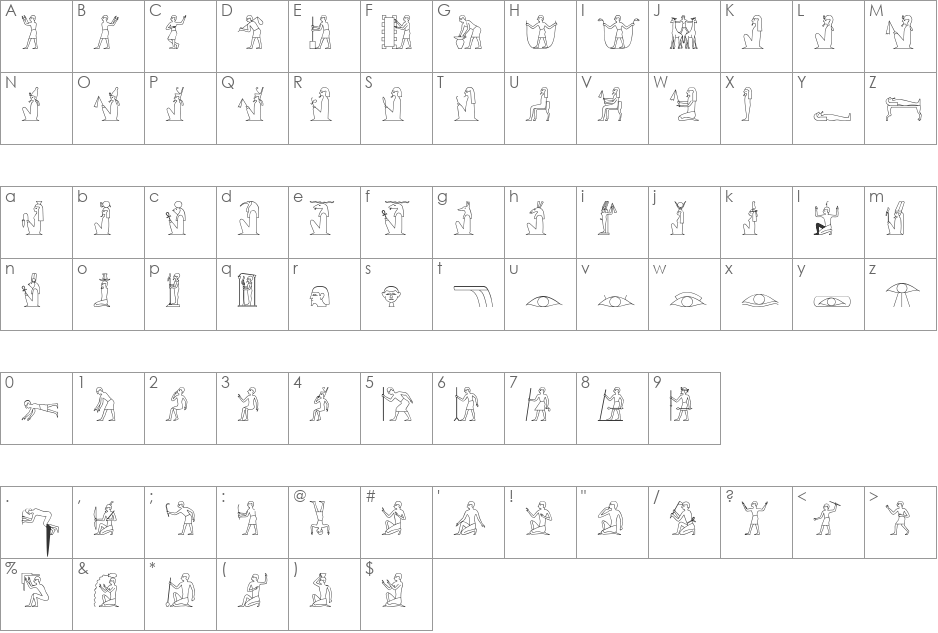 GlyphBasic font character map preview