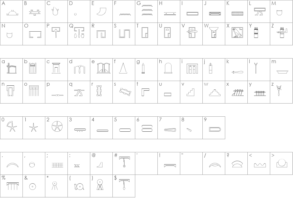 GlyphBasic3 font character map preview