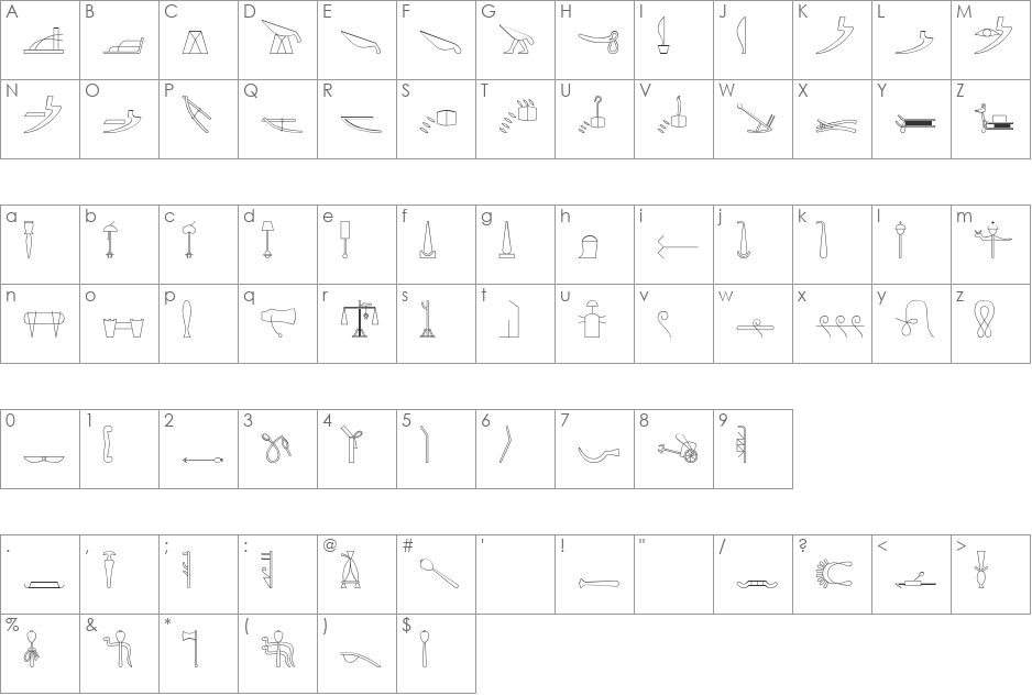GlyphBasic4 font character map preview