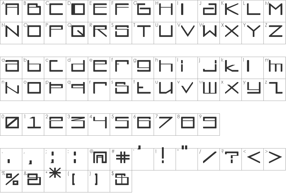 Glyphstream font character map preview
