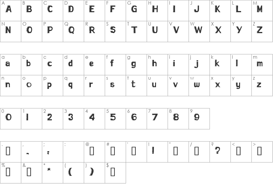 Go font character map preview