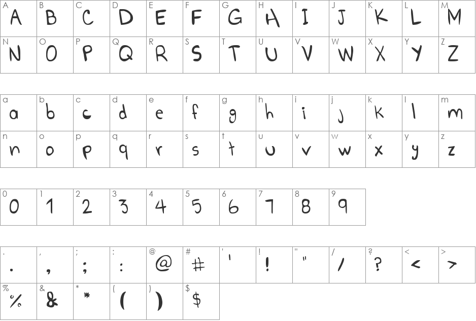 Go Boom! font character map preview