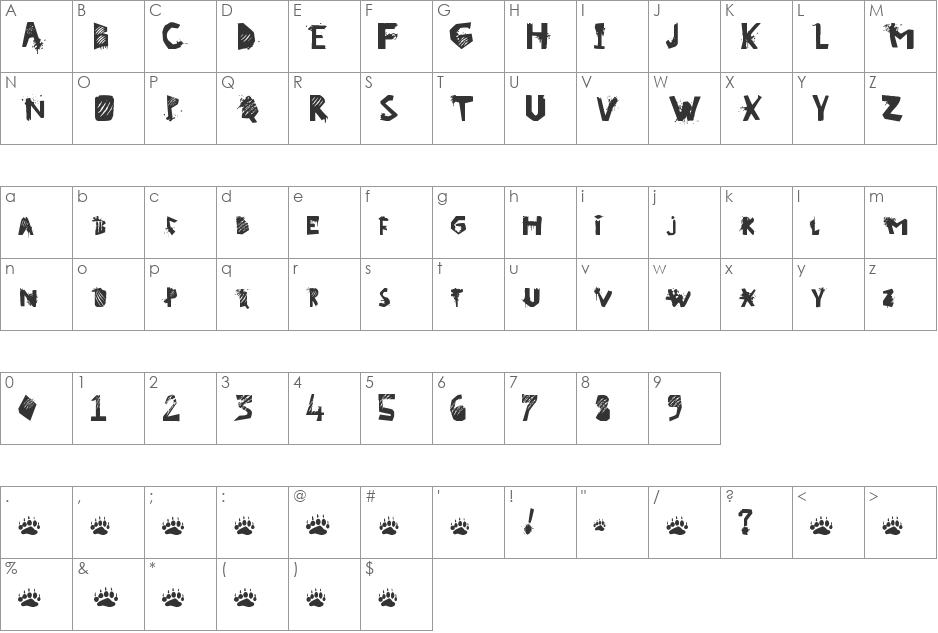 go wild font character map preview