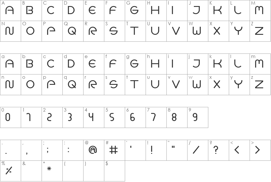 GOCA LOGOTYPE BETA font character map preview