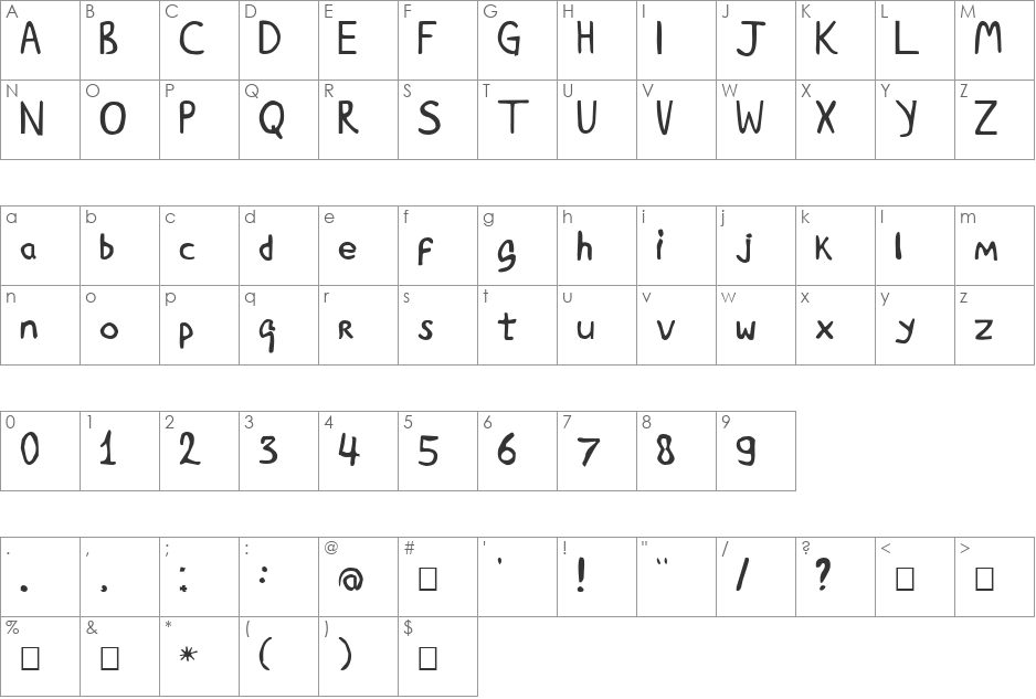 Goedemorgen, Luc[as] font character map preview