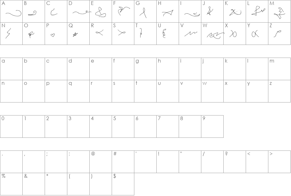 Gogating Book Inktraps font character map preview
