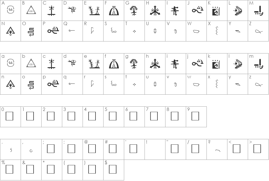 Golden Disks font character map preview