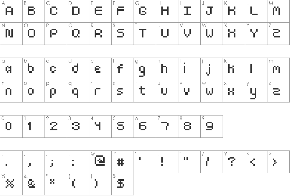 GoldyRound font character map preview