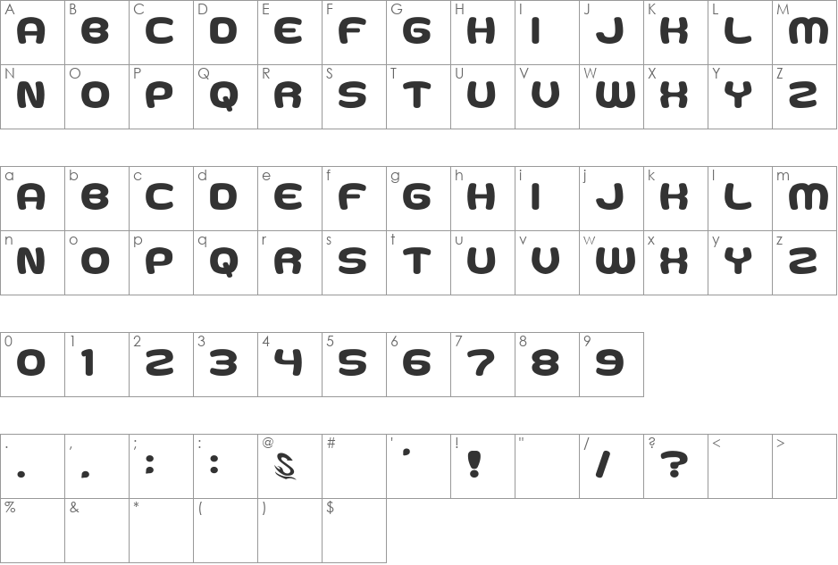Goma Cookie__G font character map preview