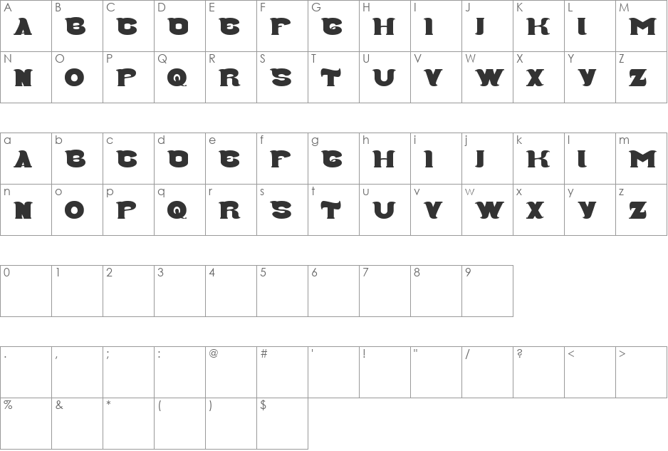 Good Morning font character map preview