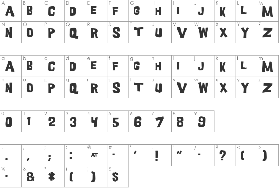 GoodGirl font character map preview