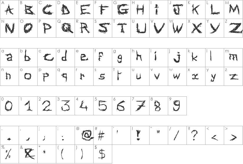 AbstractClassicFont font character map preview
