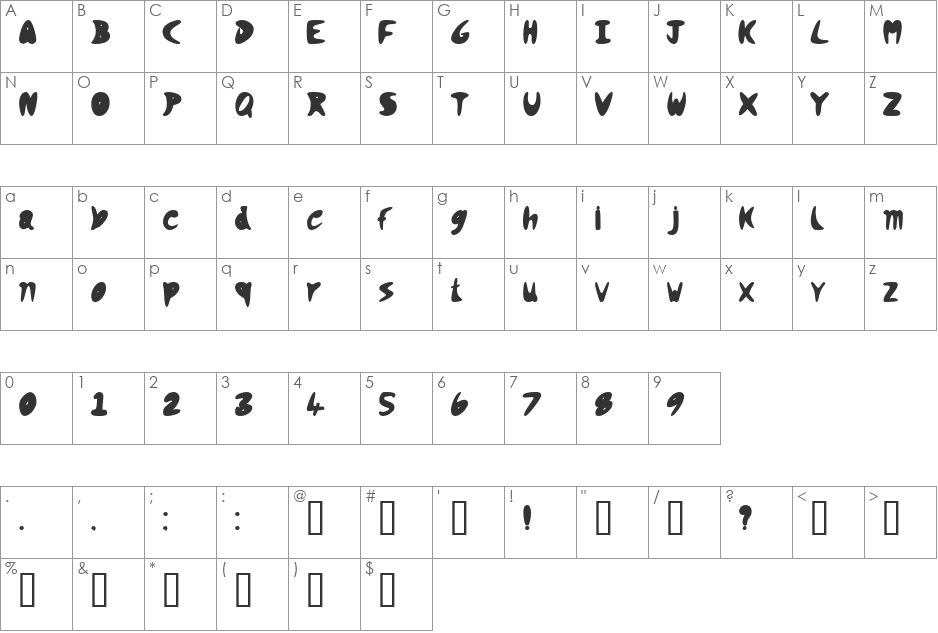 GOOFY font character map preview