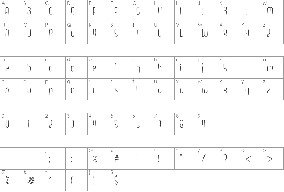 gooooly font character map preview