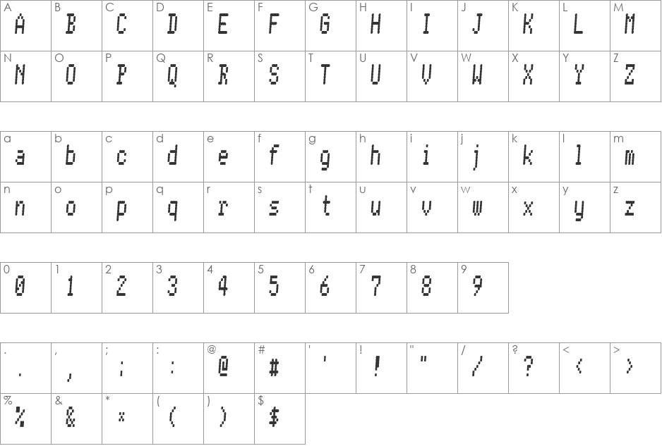 Gopicoo Fat font character map preview