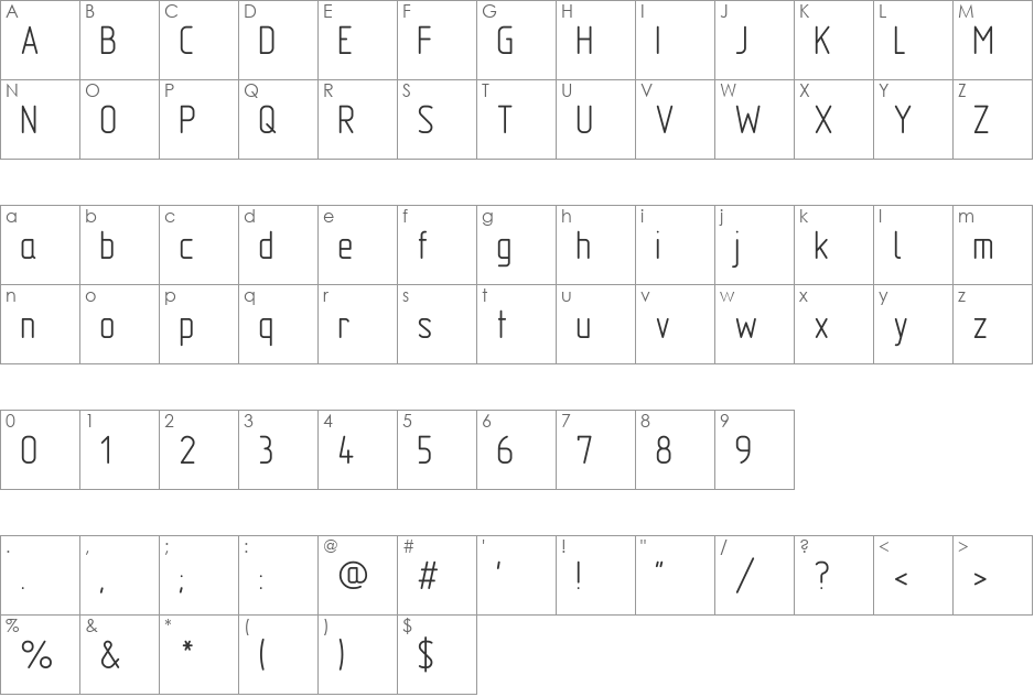 GOST type A font character map preview